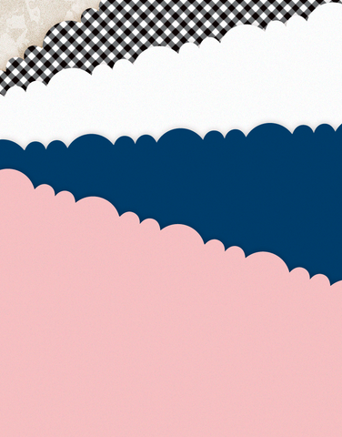 Navy Check Mate Scalloped Tissue Paper