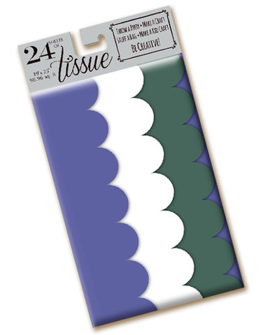 Periwinkle Forest Scalloped Tissue Paper