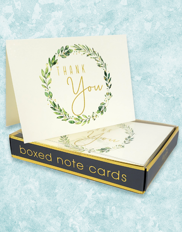 Sage Wreath Thank You Cards