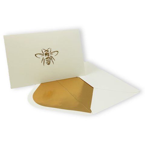 Golden Bee Embossed Note Cards