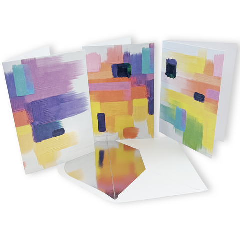 Abstract Composition Thank You Note Card Set