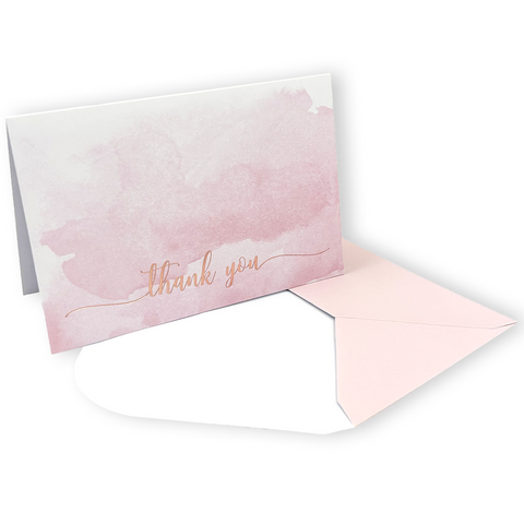 Pink Blush Thank You Note Cards