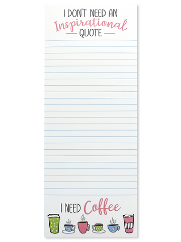 Inspirational Coffee Chunky List Pad