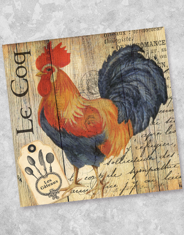 Wooden Rooster Beverage Napkins (40 Count)