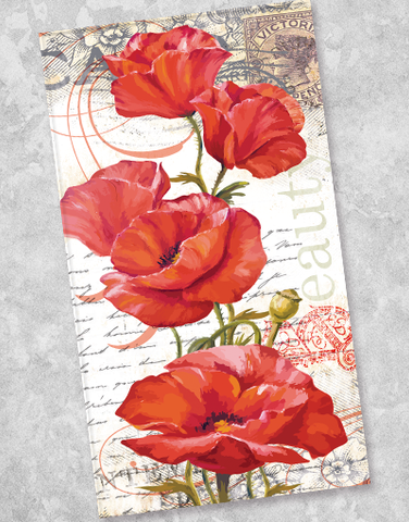 Red Red Poppies Guest Towel Napkins (40 Count)