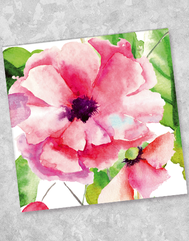 Pink Poppies Beverage Napkins (40 Count)