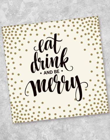 Eat Drink & Be Merry Beverage Napkins (40 Count)