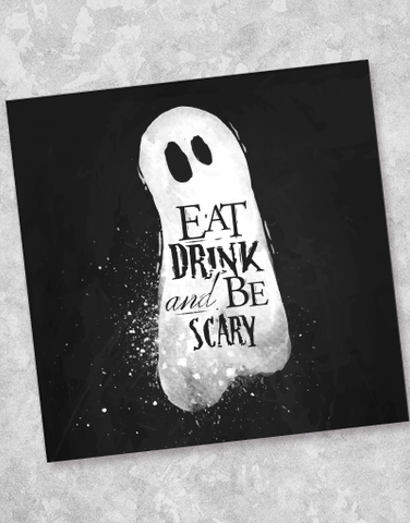 Eat Drink & Be Scary Ghost Beverage Napkins (40 Count)