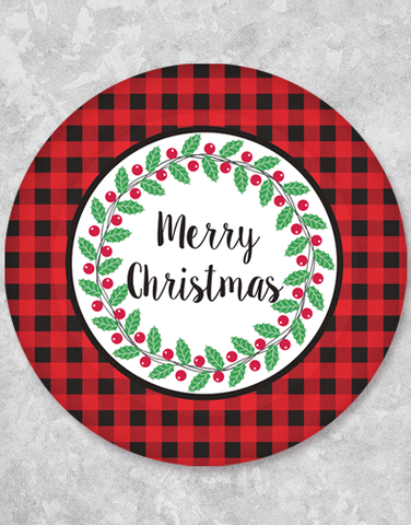 Buffalo Plaid Christmas Dessert Plates (18 Count)