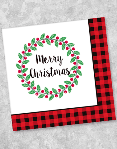 Buffalo Plaid Christmas Luncheon Napkins (40 Count)