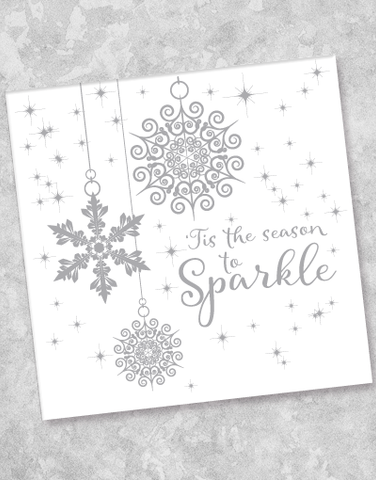 Twinkling Snowflakes Silver Luncheon Napkins (40 Count)