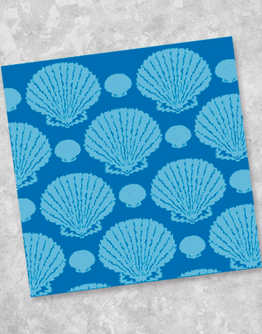 Blue Scallop Shells Beverage Napkins (40 Count)