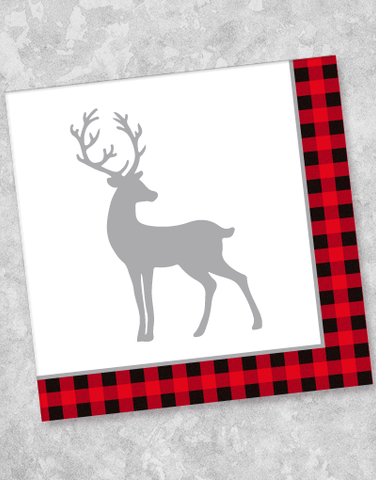 Striking Silver Deer Beverage Napkins (40 Count)