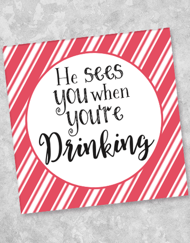 Santa Is Watching Beverage Napkins (40 Count)