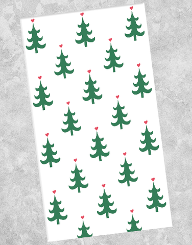 Christmas Heart Trees Guest Towel Napkins (40 Count)