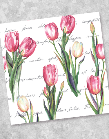 Tulip Garden Beverage Napkins (40 Count)