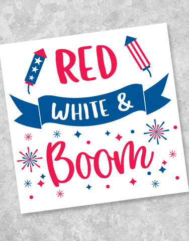 Red White and Boom Beverage Napkins (40 Count)