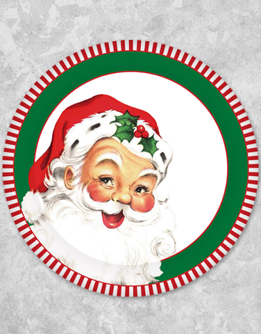 Vintage Santas Dinner Plates (24 Count)