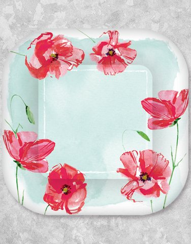 Happy Poppies Dessert Plates (18 Count)