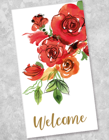 Floral Welcome Guest Towel Napkins (40 Count)