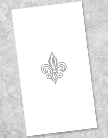 Silver Fleur De Lis Guest Towel Napkins (36 Count)