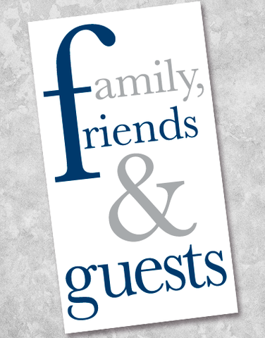 Family Friends & Guests Silver and Navy Guest Towel Napkins (36 Count)
