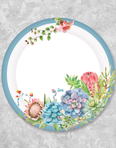 Soft Succulents Dinner Plates (15 Count)