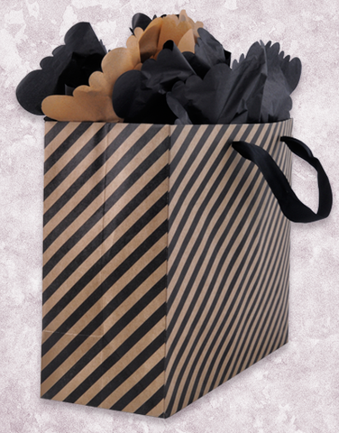 Kraft Stripes Gift Bags