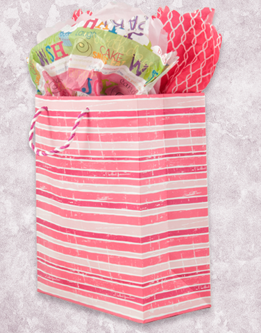 Distressed Stripes Pink (Garden) Gift Bags