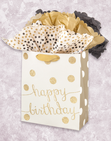 Cream and Gold Birthday (Garden) Gift Bags