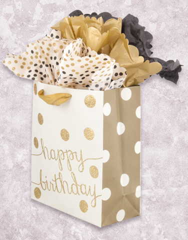 Cream and Gold Birthday (Garden) Gift Bags