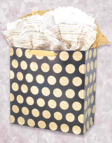 Golden Dots (Square Jumbo) Gift Bags