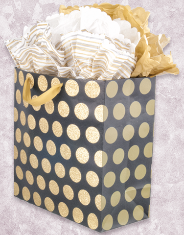 Golden Dots (Square Jumbo) Gift Bags