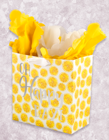 Happy Day Lemons (Medium Square) Gift Bags
