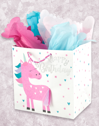 Cute Unicorn (Medium Square) Gift Bags