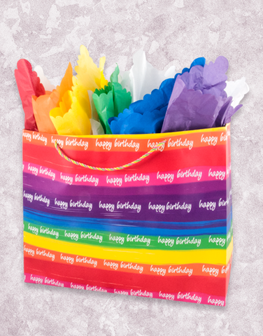 Watercolor Birthday Stripes (Market) Gift Bags