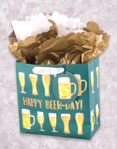 Happy Beer-Day (Medium Square) Gift Bags