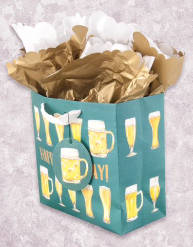 Happy Beer-Day (Medium Square) Gift Bags