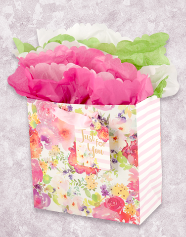 Beautiful Floral (Medium Square) Gift Bags