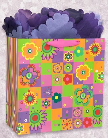 Flower Blocks (Square Jumbo) Gift Bags