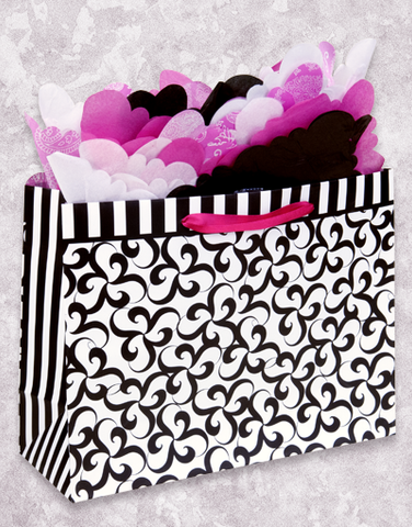 Black and White Twirl Gift Bags