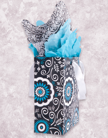 Turquoise Floral Pop Gift Bags