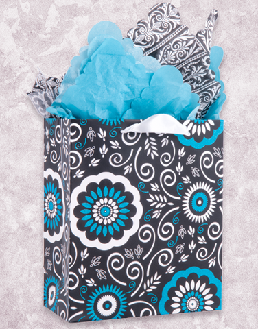 Turquoise Floral Pop Gift Bags