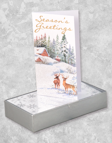 Watercolor Winter Scene (15 Count Boxed Christmas Cards)