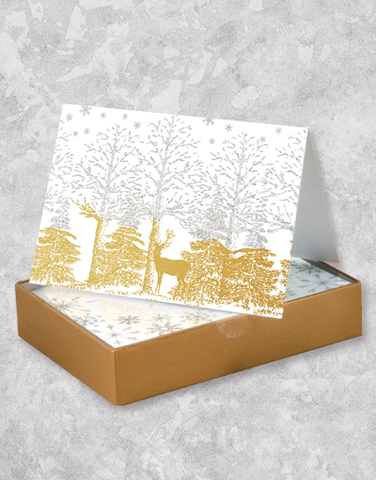 Shimmering Forest (16 Count Boxed Christmas Cards)