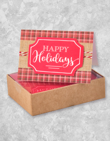 Plaid & Burlap Holiday (10 Count Boxed Christmas Cards)