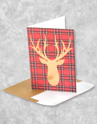 Tartan Deer (16 Count Boxed Christmas Cards)