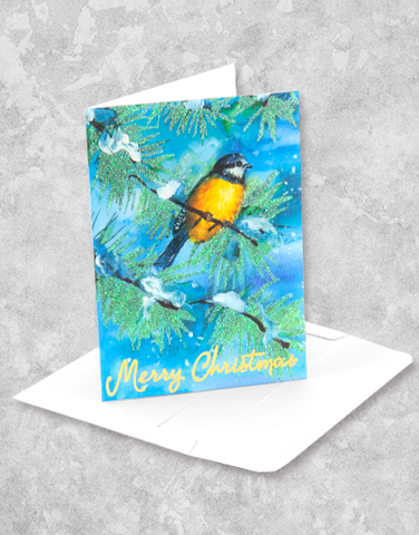 Perched Christmas Bird (12 Count Boxed Christmas Cards)