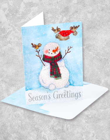 Snowman's Snowy Greetings (12 Count Boxed Christmas Cards)