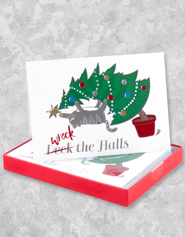 Wreck The Halls (12 Count Boxed Christmas Cards)